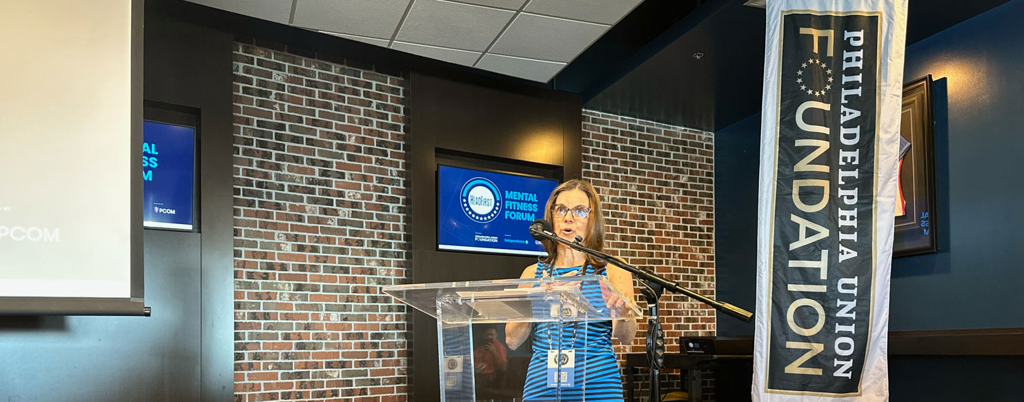 Suzie moderating The Philadelphia Union Foundation’s 2025 Mental Fitness Forum